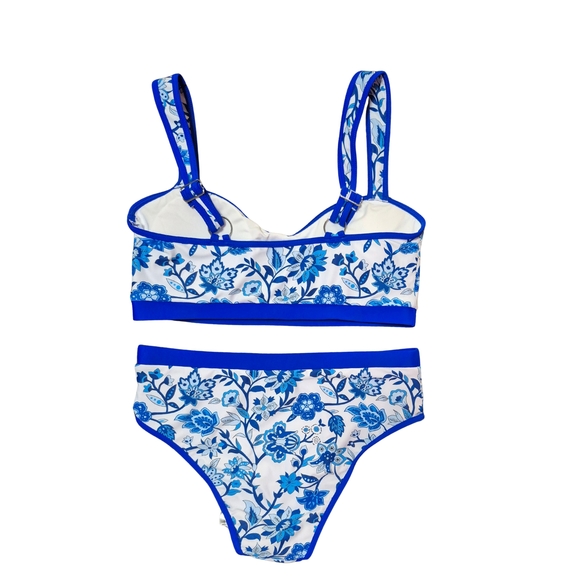 NWT Blue‎ and White Floral Bikini Swim Set - Picture 2 of 3